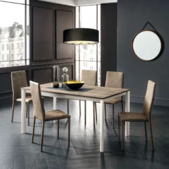 Aaron Table rectangulaire ultra extensible style contemporain en stratifié