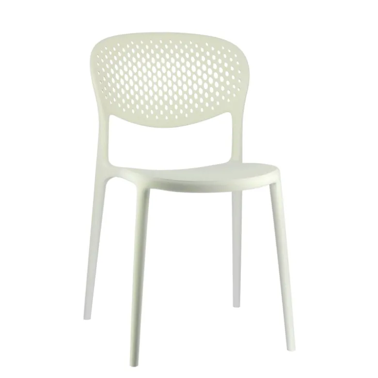 Abby Connubia® Chaise de jardin empilable en polypropylène recyclé avec dossier microperforé