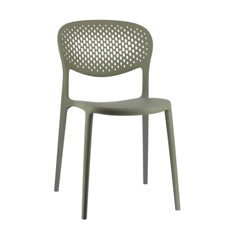 Abby Connubia® Chaise de jardin empilable en polypropylène recyclé avec dossier microperforé