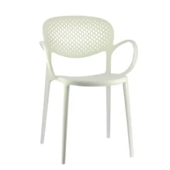 Abby Connubia® Fauteuil empilable en polypropylène recyclé avec dossier microperforé
