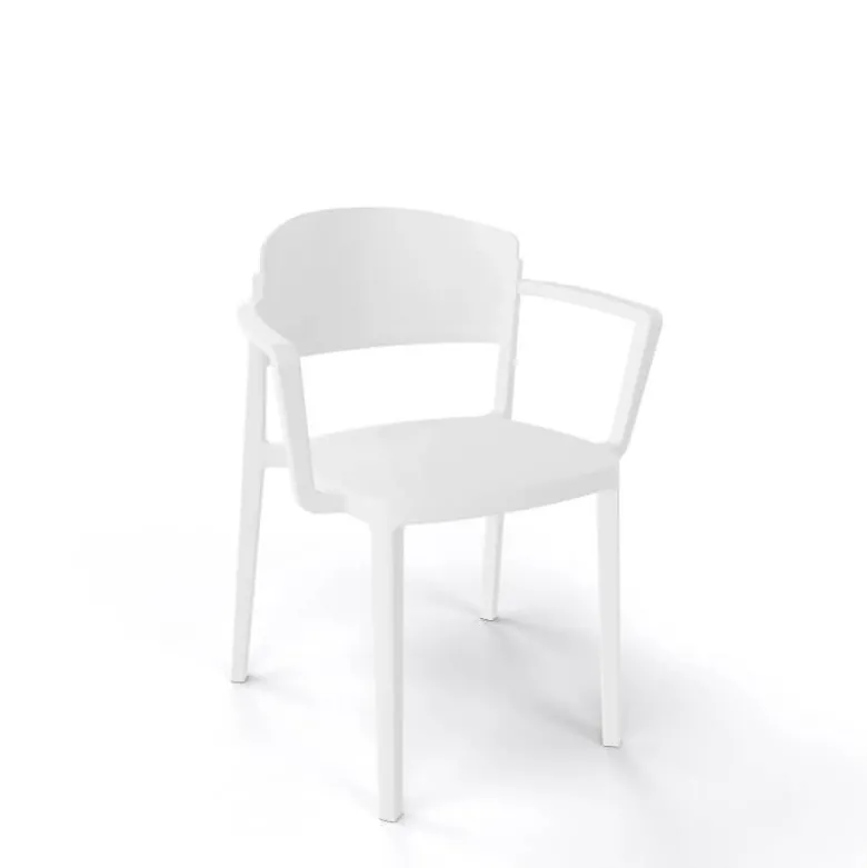 Abuela B Chaise avec accoudoirs empilable en technopolymère