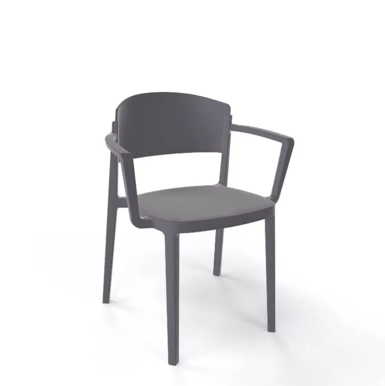 Abuela B Chaise avec accoudoirs empilable en technopolymère