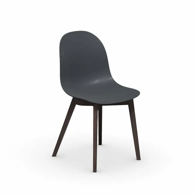 1665 Academy Connubia© Chaise scandinave en polypropylène et bois