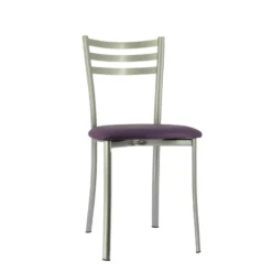 Ace 1320 Chaise de cuisine en métal avec assise en simili rembourrée