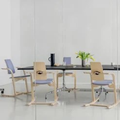 Actulum Varier® Fauteuil de bureau ergonomique à bascule en tissu et bois