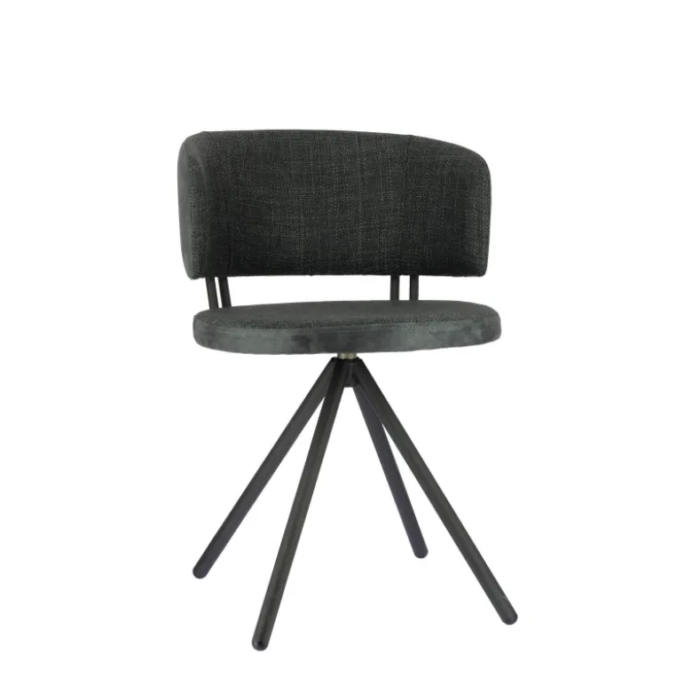 Adagio Chaise moderne pivotante en tissu et pieds métal