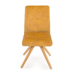 Adèle Chaise confortable en tissu pieds bois