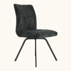 Adèle Chaise en tissu pivotante confortable avec pieds en métal