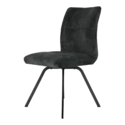 Adèle Chaise en tissu pivotante confortable avec pieds en métal