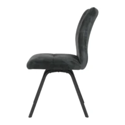 Adèle Chaise en tissu pivotante confortable avec pieds en métal