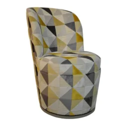 Adèle Chauffeuse pivotante moderne avec tissu à motifs fabriquée en France