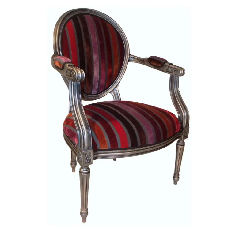Adrien Fauteuil Louis XVI médaillon revisité fabrication française