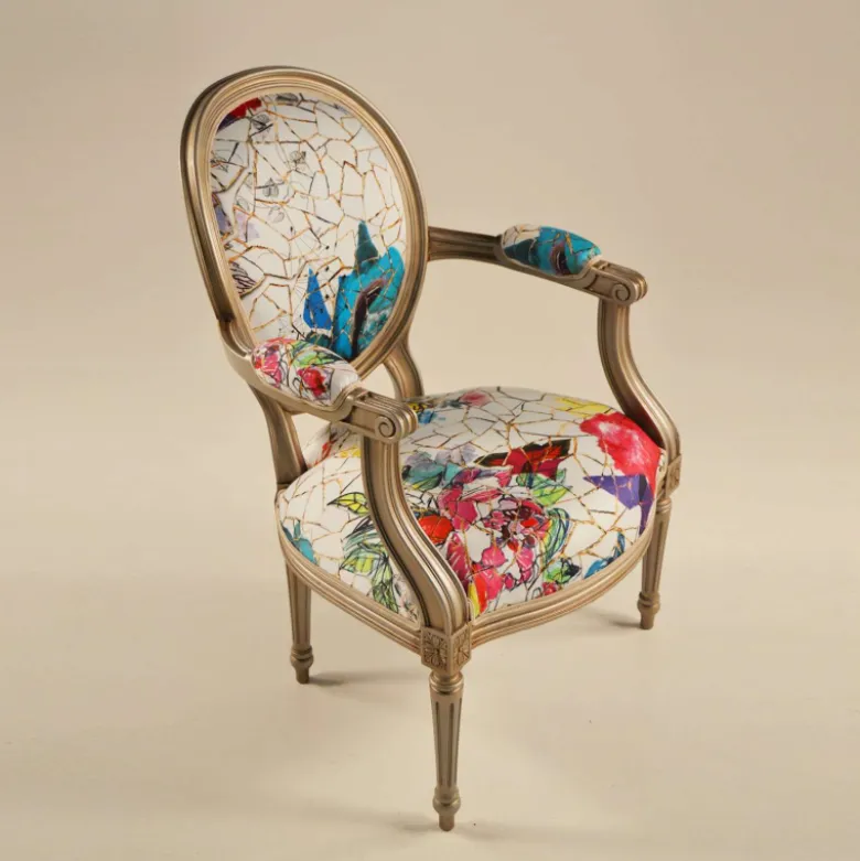 Adrien Fauteuil Louis XVI médaillon revisité fabrication française