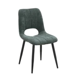 AgatheChaise cosy en tissu avec pieds en métal noir