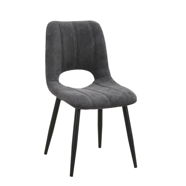AgatheChaise cosy en tissu avec pieds en métal noir