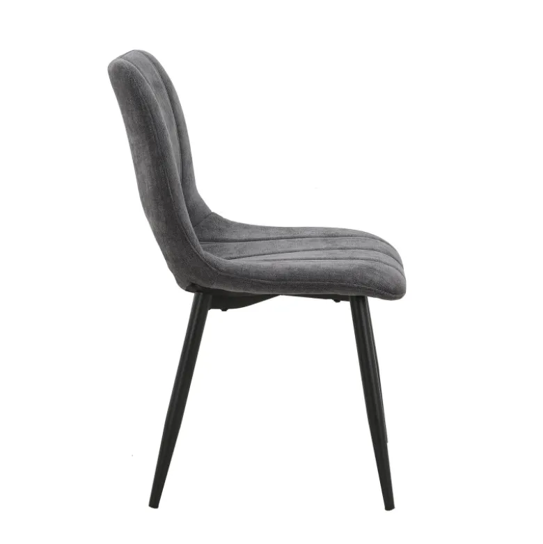 AgatheChaise cosy en tissu avec pieds en métal noir