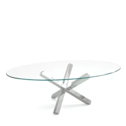 Aikido Sovet® Table de salle à manger ovale design en verre