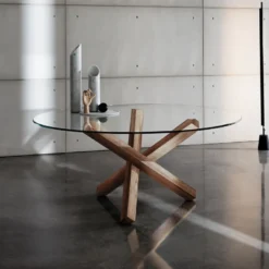 Aikido Sovet® Table en verre design ronde