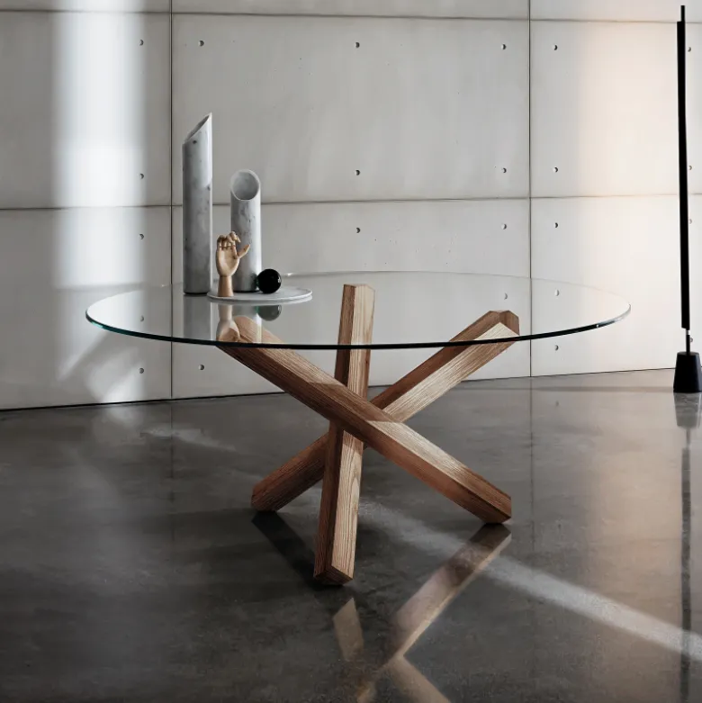 Aikido Sovet® Table en verre design ronde