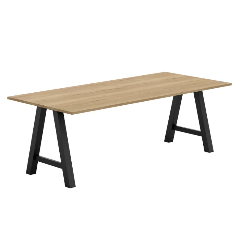 Alegro Table belge rectangulaire en stratifié avec pieds en forme de tréteau