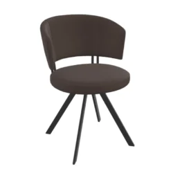 Allure Chaise design confortable pivotante en simili avec pieds en métal