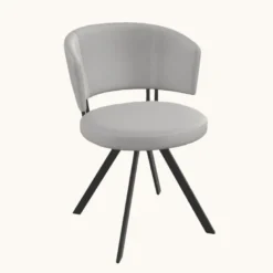 Allure Chaise design confortable pivotante en simili avec pieds en métal