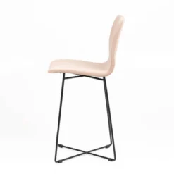 Amelie Tabouret snack en tissu et pieds métal croisé