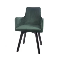 Anders Fauteuil cocooning en tissu et pieds bois