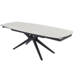 AngèleTable moderne extensible en céramique pieds métal