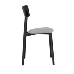 Anémone Carrier® Chaise française avec assise en tissu rembourrée et dossier métal