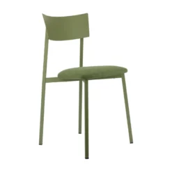 Anémone Carrier® Chaise française avec assise en tissu rembourrée et dossier métal