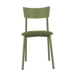 Anémone Carrier® Chaise française avec assise en tissu rembourrée et dossier métal