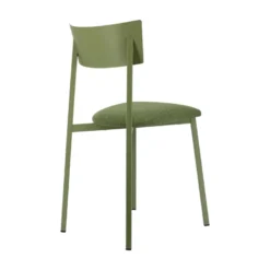 Anémone Carrier® Chaise française avec assise en tissu rembourrée et dossier métal