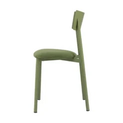 Anémone Carrier® Chaise française avec assise en tissu rembourrée et dossier métal