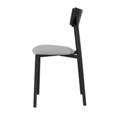 Anémone Carrier® Chaise française avec assise en tissu rembourrée et dossier métal