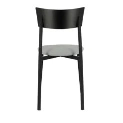 Anémone Carrier® Chaise française avec assise en tissu rembourrée et dossier métal