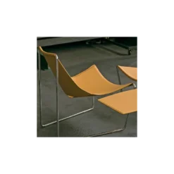 Apelle Midj® Chaise transat design en croûte de cuir et métal
