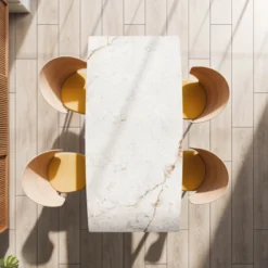 Atlas Table scandinave extensible en céramique avec pieds en bois