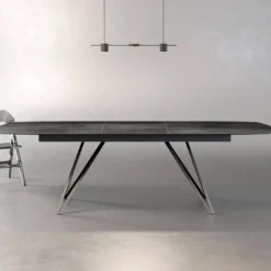 BabyloneTable en céramique extensible avec pieds design en métal noir
