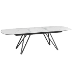 BabyloneTable en céramique extensible avec pieds design en métal noir