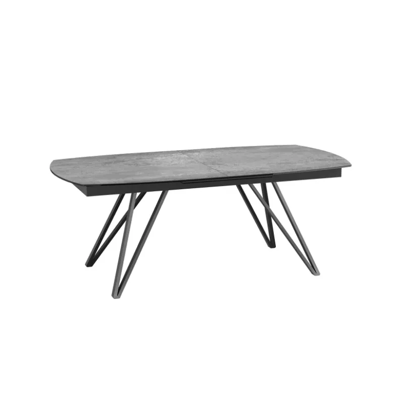 BabyloneTable en céramique extensible avec pieds design en métal noir