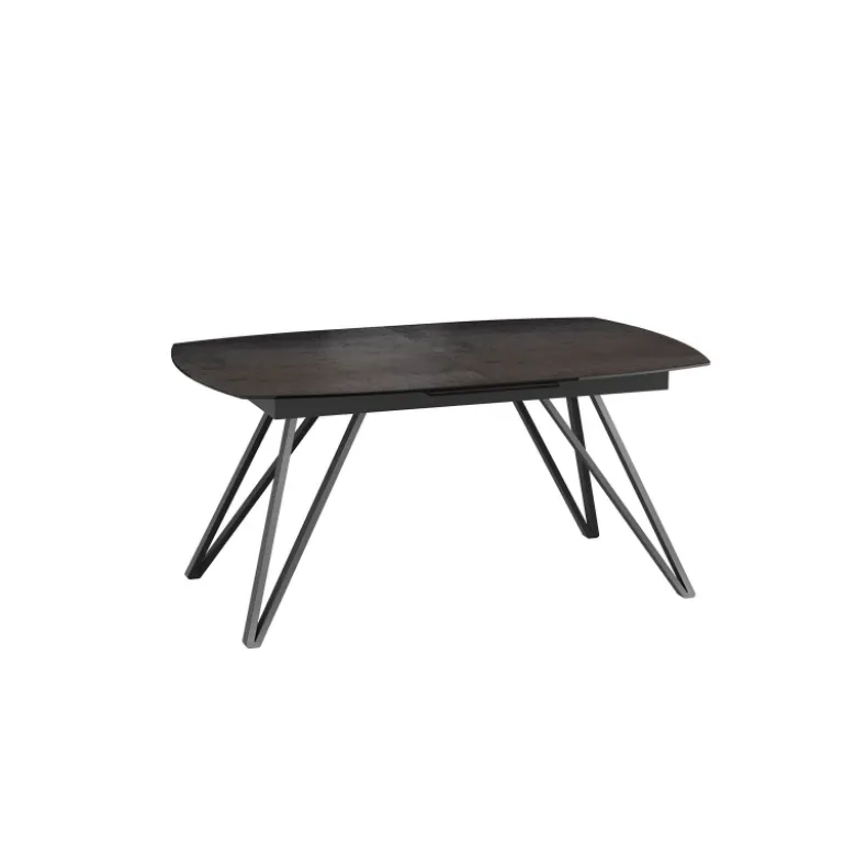 BabyloneTable en céramique extensible avec pieds design en métal noir