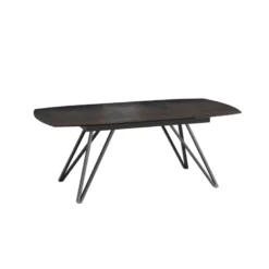 BabyloneTable en céramique extensible avec pieds design en métal noir