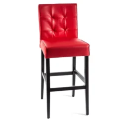 BarCarpe 2 Tabouret de bar matelassé en synthétique et bois