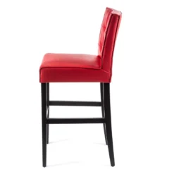 BarCarpe 2 Tabouret de bar matelassé en synthétique et bois