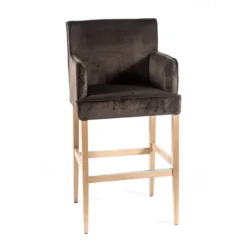 BarDiem Tabouret bar contemporain en tissu et bois