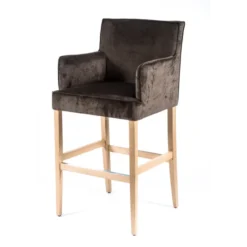 BarDiem Tabouret bar contemporain en tissu et bois