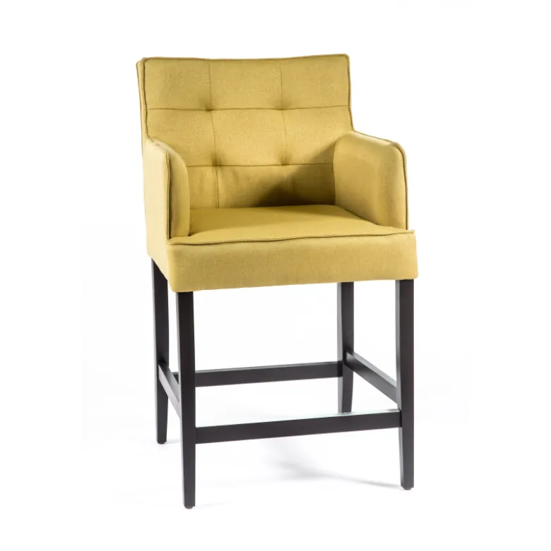 BarDiem 2 Tabouret snack en tissu matelassé avec accoudoirs
