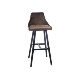 BarLars line Tabouret hauteur 80 cm moderne coque tissu dos matelassé