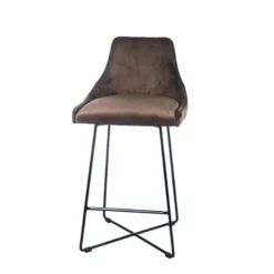 BarLars line Tabouret snack moderne en métal et tissu